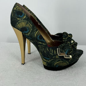 CIRCUS Womens SAM EDELMAN Leigh Peacock Pattern Platform Stiletto HEELS SZ 9